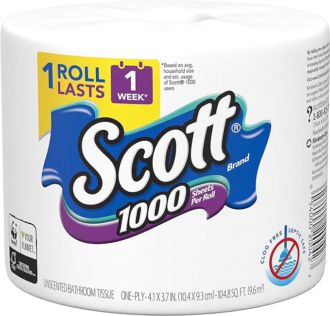 Scott Bath Tissue White Single Roll