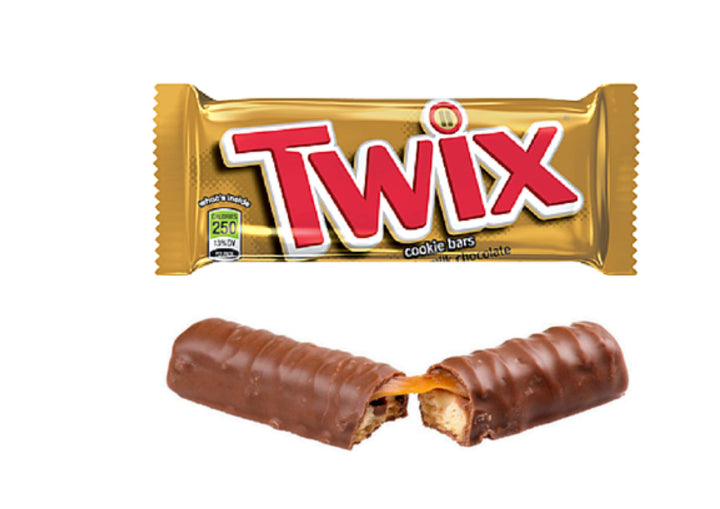 Barras de galleta de chocolate Twix: tamaño compartido